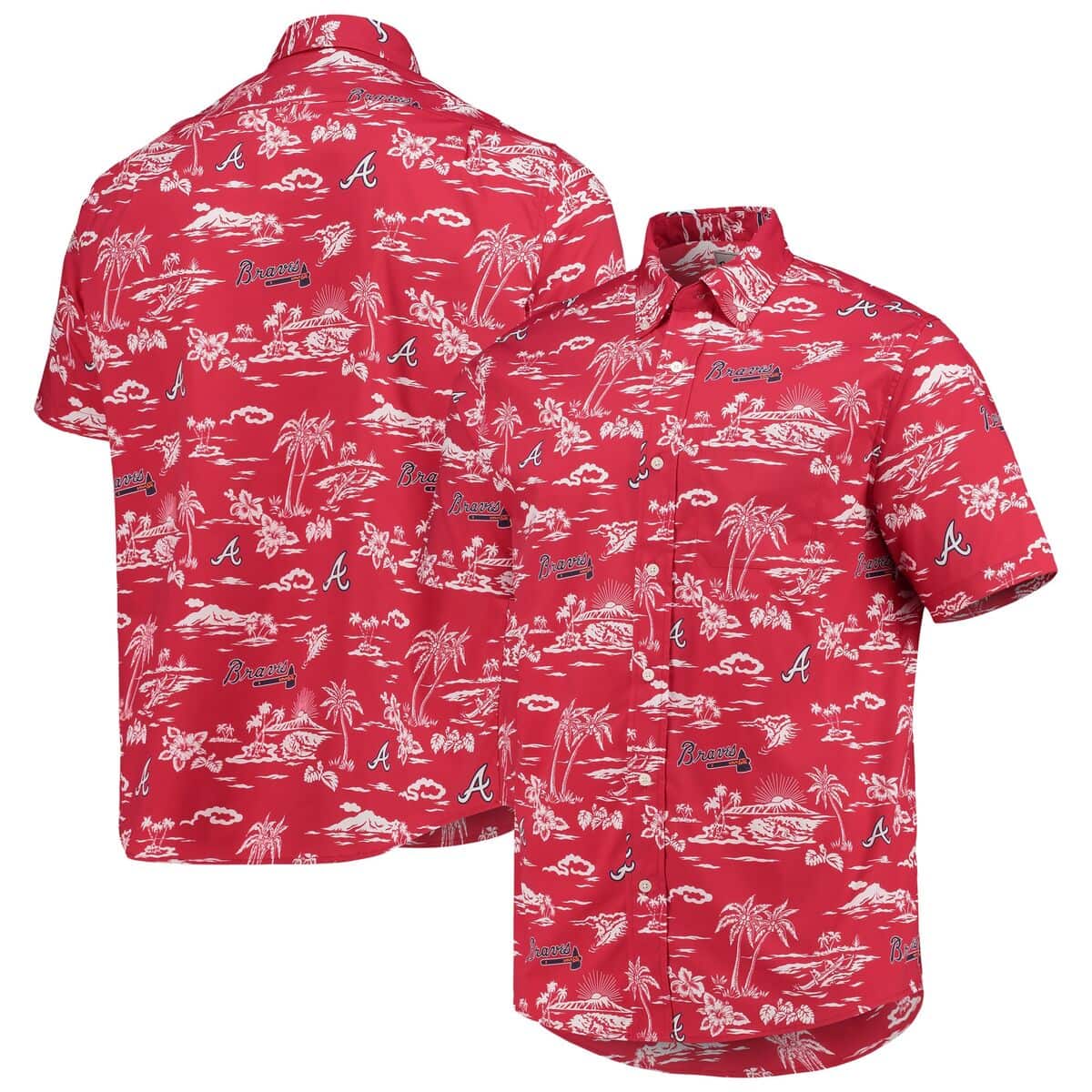 MLB Atlanta Braves Hawaiian Shirt Red Aloha Beach Pattern MLB Atlanta Braves Hawaiian Shirt Red Aloha Beach Pattern