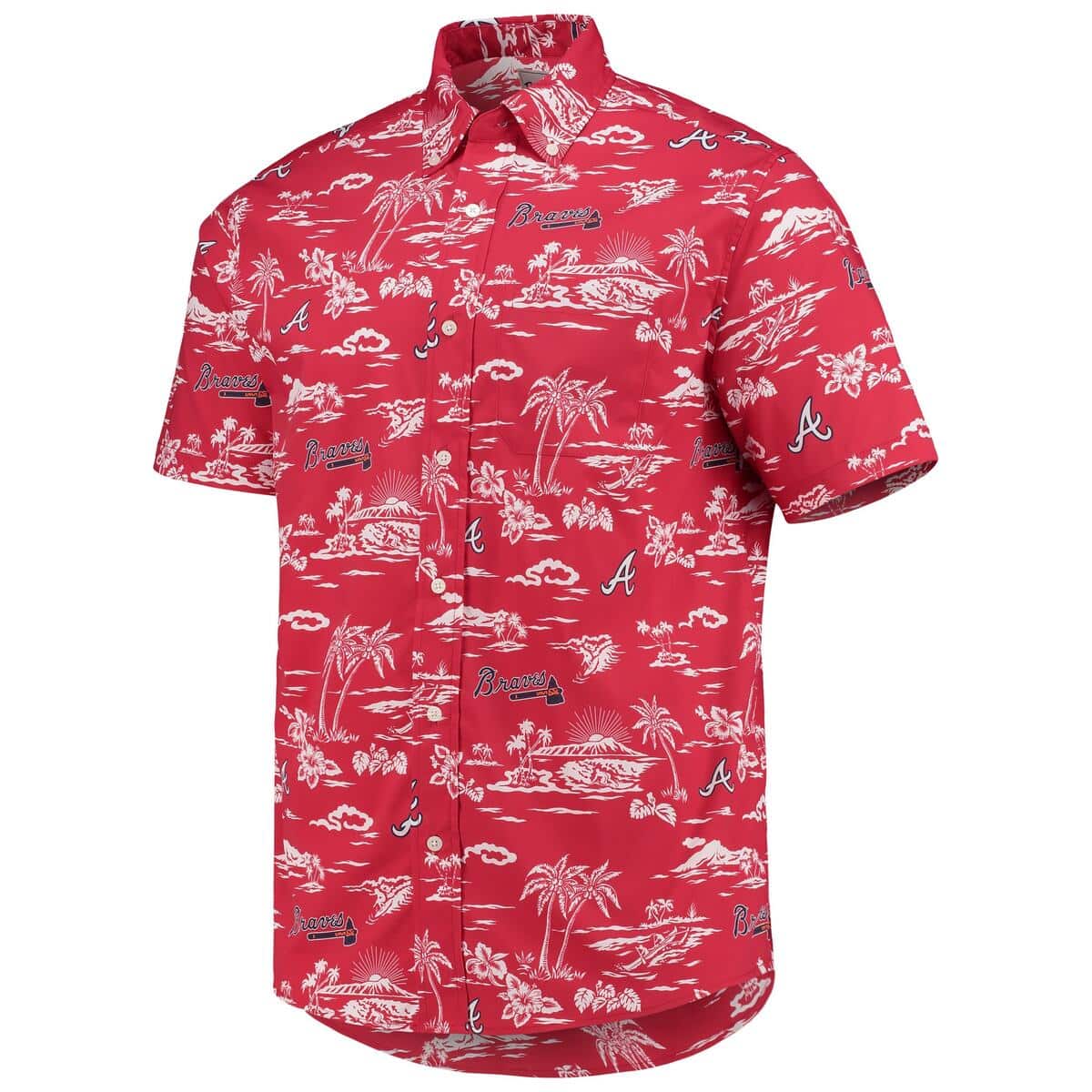 MLB Atlanta Braves Hawaiian Shirt Red Aloha Beach Pattern MLB Atlanta Braves Hawaiian Shirt Red Aloha Beach Pattern
