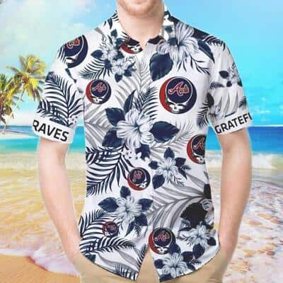Atlanta Braves Hawaiian Shirt Tropical Flower Pattern