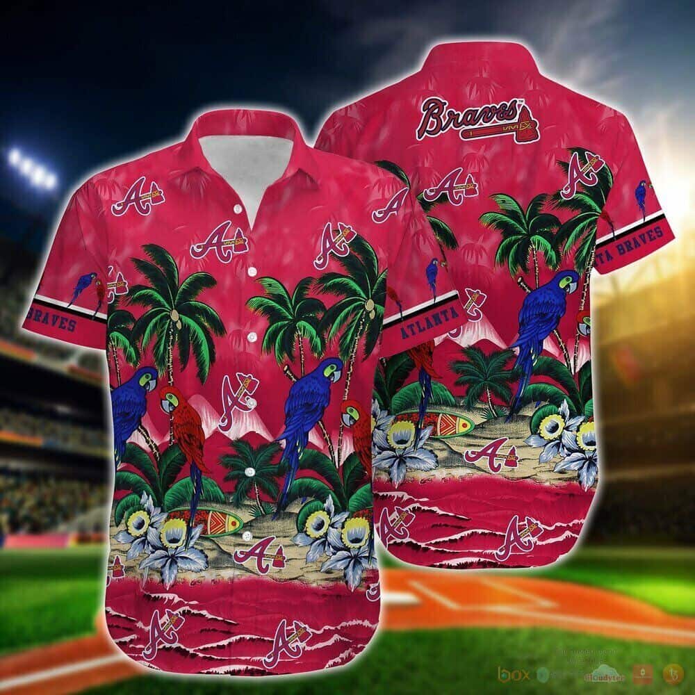 MLB Atlanta Braves Hawaiian Shirt Parrot Coconut Trees