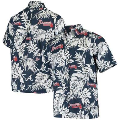 Navy Aloha Atlanta Braves Hawaiian Shirt Gift For Sport Fans Navy Aloha Atlanta Braves Hawaiian Shirt Gift For Sport Fans