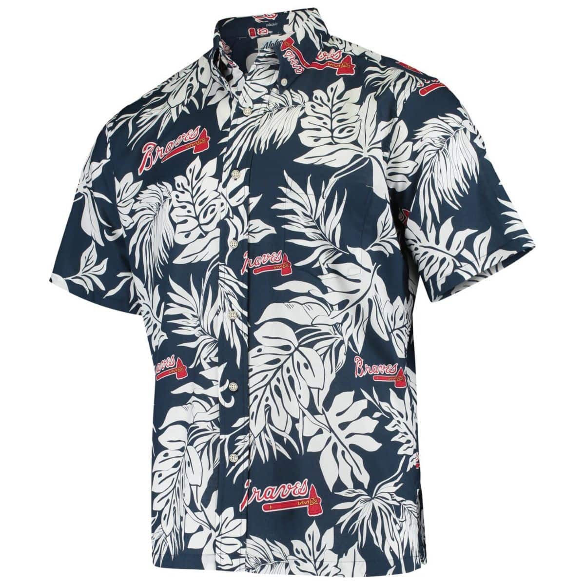Navy Aloha Atlanta Braves Hawaiian Shirt Gift For Sport Fans Navy Aloha Atlanta Braves Hawaiian Shirt Gift For Sport Fans