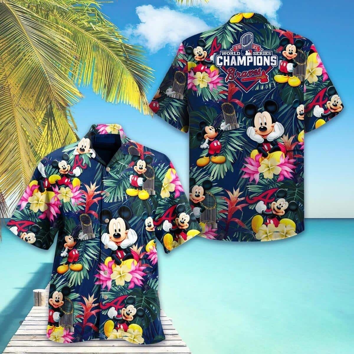 Atlanta Braves Hawaiian Shirt Disney Mickey Gift For Beach Lovers Atlanta Braves Hawaiian Shirt Disney Mickey Gift For Beach Lovers