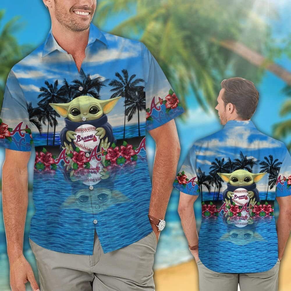 Baby Yoda Star Wars Loves Atlanta Braves Hawaiian Shirt Baby Yoda Star Wars Loves Atlanta Braves Hawaiian Shirt