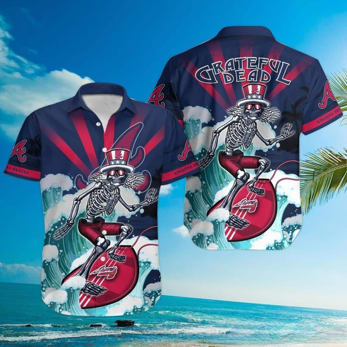 MLB Atlanta Braves Hawaiian Shirt Grateful Dead Gift For Music Lovers MLB Atlanta Braves Hawaiian Shirt Grateful Dead Gift For Music Lovers