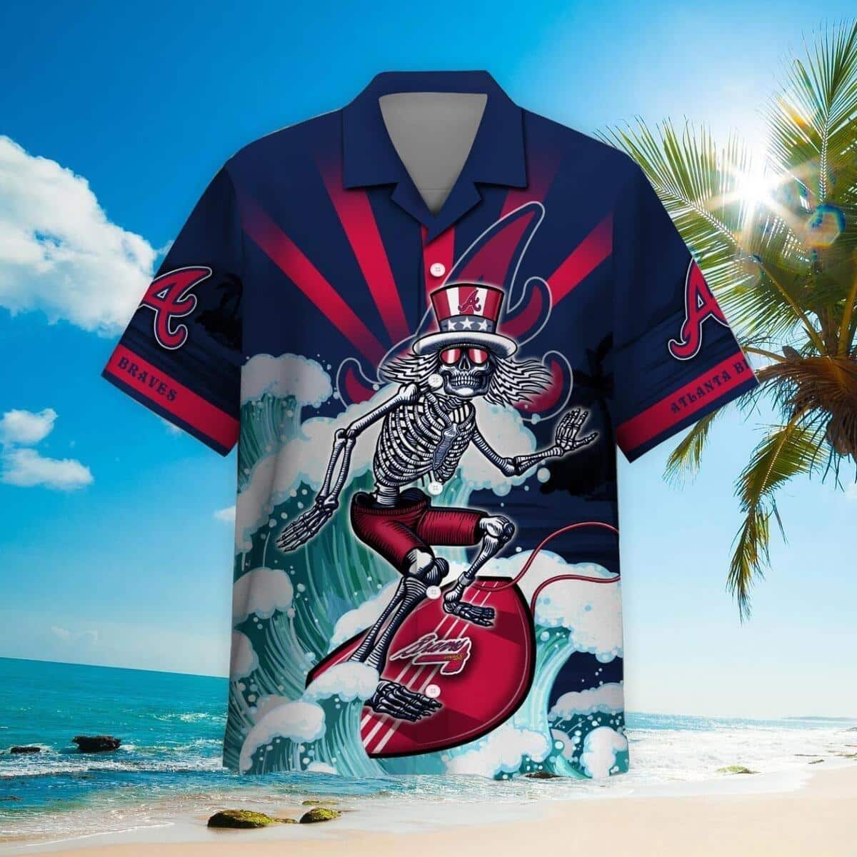 MLB Atlanta Braves Hawaiian Shirt Grateful Dead Gift For Music Lovers MLB Atlanta Braves Hawaiian Shirt Grateful Dead Gift For Music Lovers
