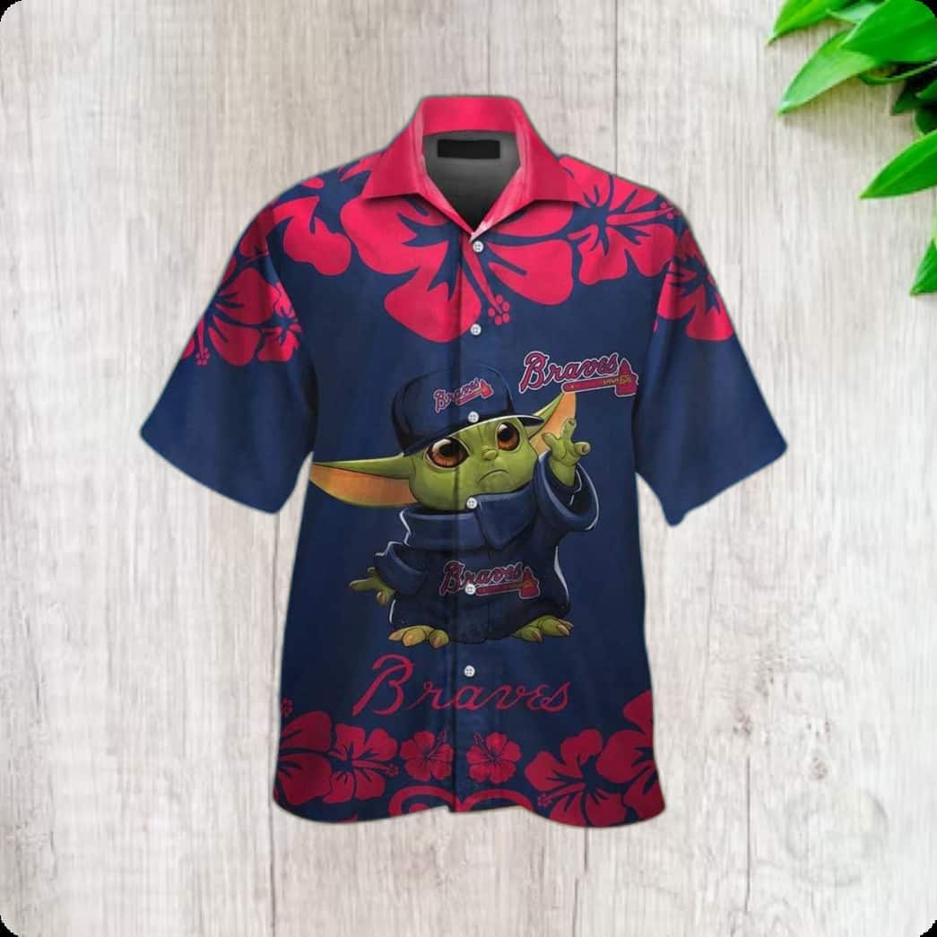 Baby Yoda Star Wars Loves Atlanta Braves Hawaiian Shirt Baseball Fans Gift Baby Yoda Star Wars Loves Atlanta Braves Hawaiian Shirt Baseball Fans Gift