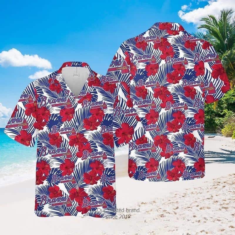 MLB Atlanta Braves Hawaiian Shirt Hibiscus Pattern Baseball Fans Gift MLB Atlanta Braves Hawaiian Shirt Hibiscus Pattern Baseball Fans Gift