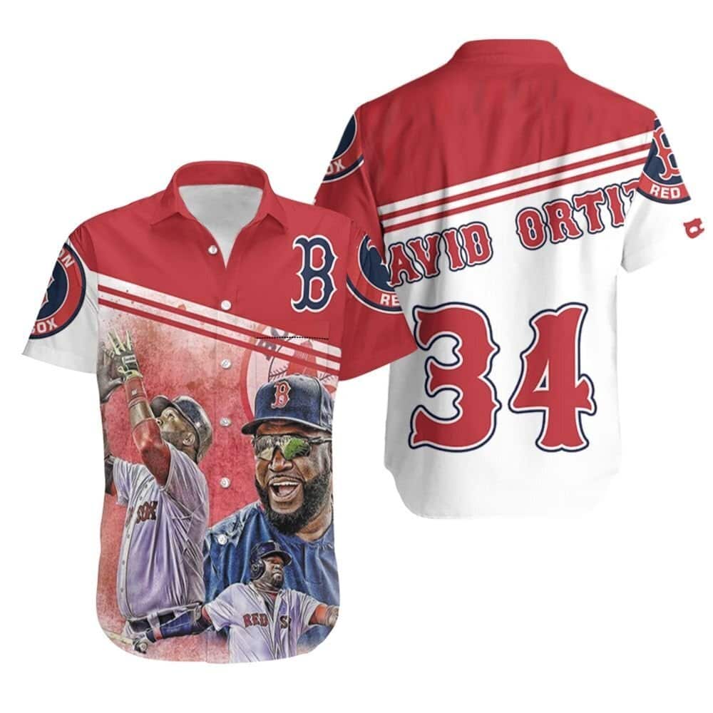 David Ortiz 34 Boston Red Sox Hawaiian Shirt Baseball Fans Gift David Ortiz 34 Boston Red Sox Hawaiian Shirt Baseball Fans Gift