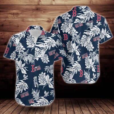 Boston Red Sox Hawaiian Shirt Tropical Flower Beach Vacation Gift