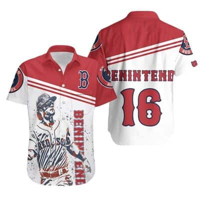Andrew Benintendi Boston Red Sox Hawaiian Shirt Baseball Fans Gift Andrew Benintendi Boston Red Sox Hawaiian Shirt Baseball Fans Gift