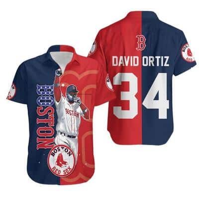 David Ortiz 34 Boston Red Sox Hawaiian Shirt Gift For Baseball Fans David Ortiz 34 Boston Red Sox Hawaiian Shirt Gift For Baseball Fans
