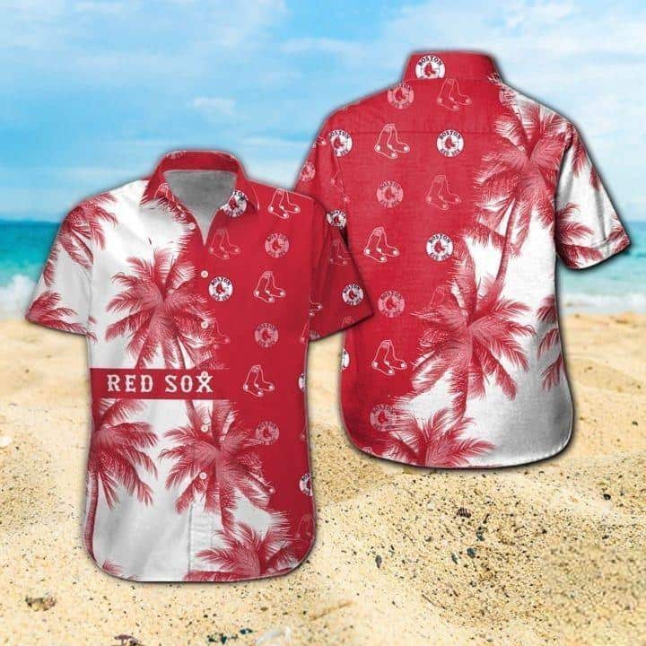 Boston Red Sox Hawaiian Shirt Palm Tree Beach Lovers Gift Boston Red Sox Hawaiian Shirt Palm Tree Beach Lovers Gift