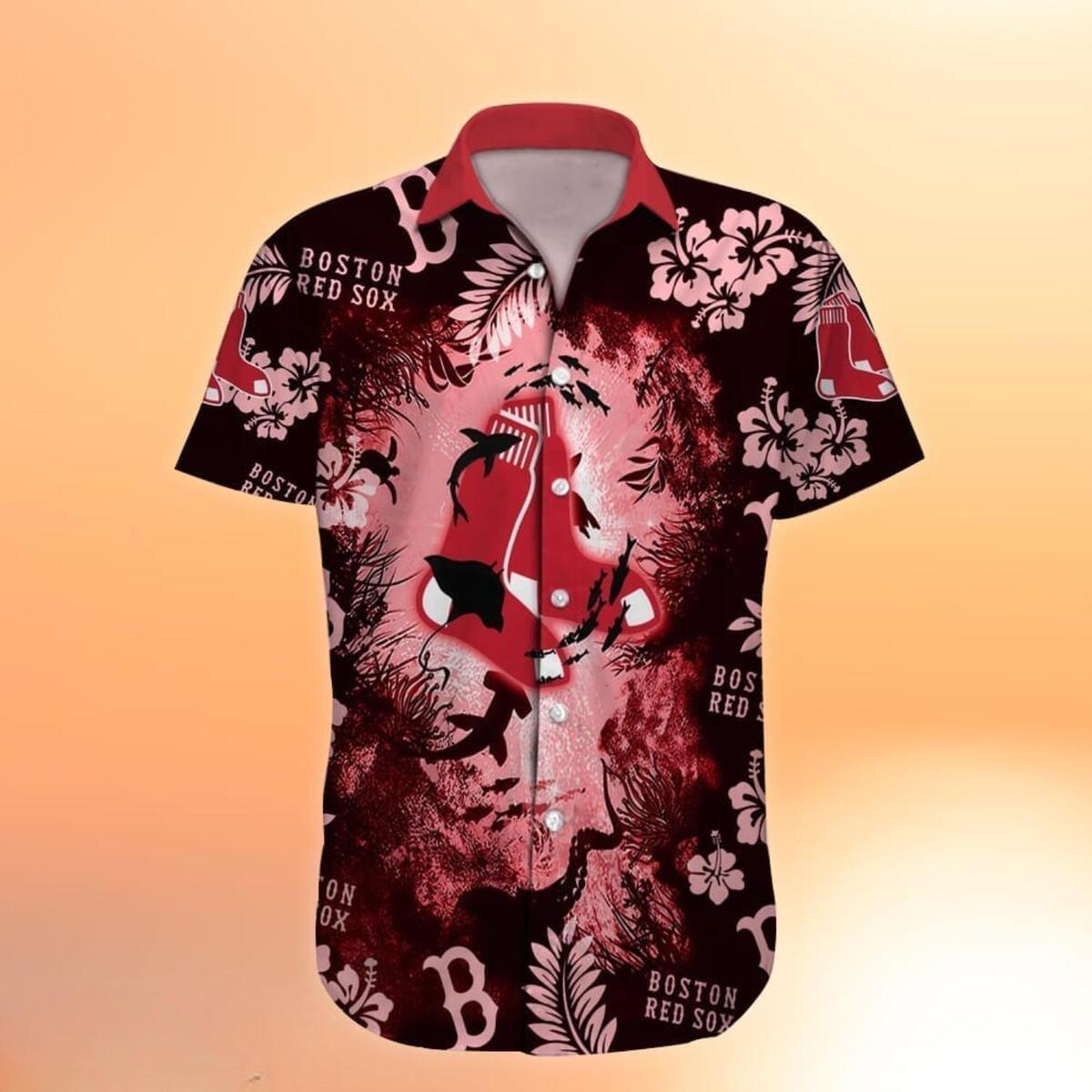 Boston Red Sox Hawaiian Shirt Ocean Fish Beach Lovers Gift Boston Red Sox Hawaiian Shirt Ocean Fish Beach Lovers Gift
