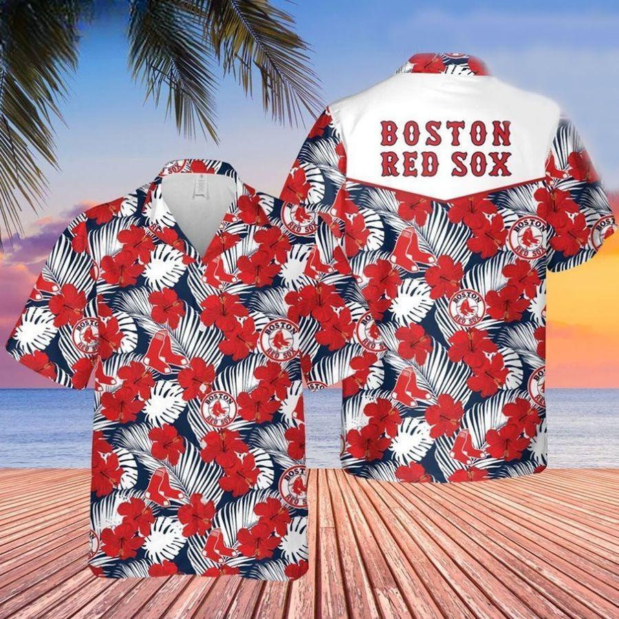 Boston Red Sox Hawaiian Shirt Hibiscus Flower Pattern Baseball Fans Gift Boston Red Sox Hawaiian Shirt Hibiscus Flower Pattern Baseball Fans Gift
