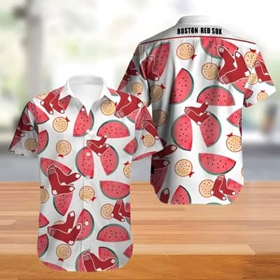 MLB Boston Red Sox Hawaiian Shirt Watermelon Pattern Beach Lovers Gift