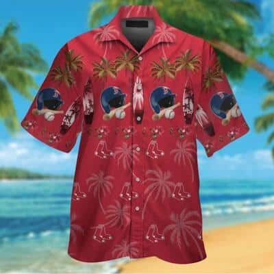 Boston Red Sox Hawaiian Shirt Surfboard Pattern Beach Vacation Gift