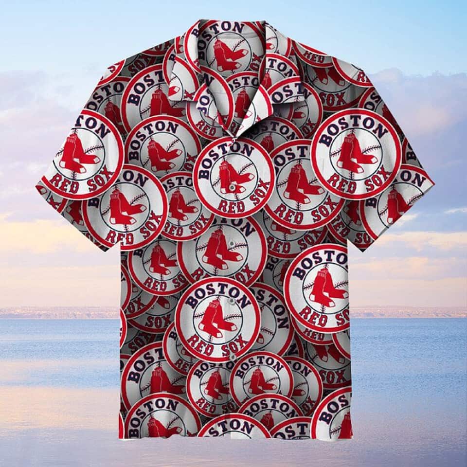 Boston Red Sox Logo Hawaiian Shirt Baseball Fans Gift Boston Red Sox Logo Hawaiian Shirt Baseball Fans Gift