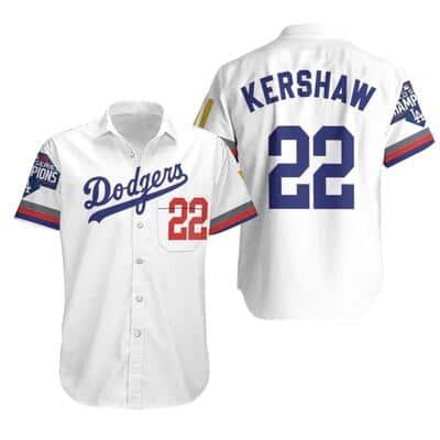 MLB Los Angeles Dodgers Hawaiian Shirt Kershaw 22 MLB Los Angeles Dodgers Hawaiian Shirt Kershaw 22