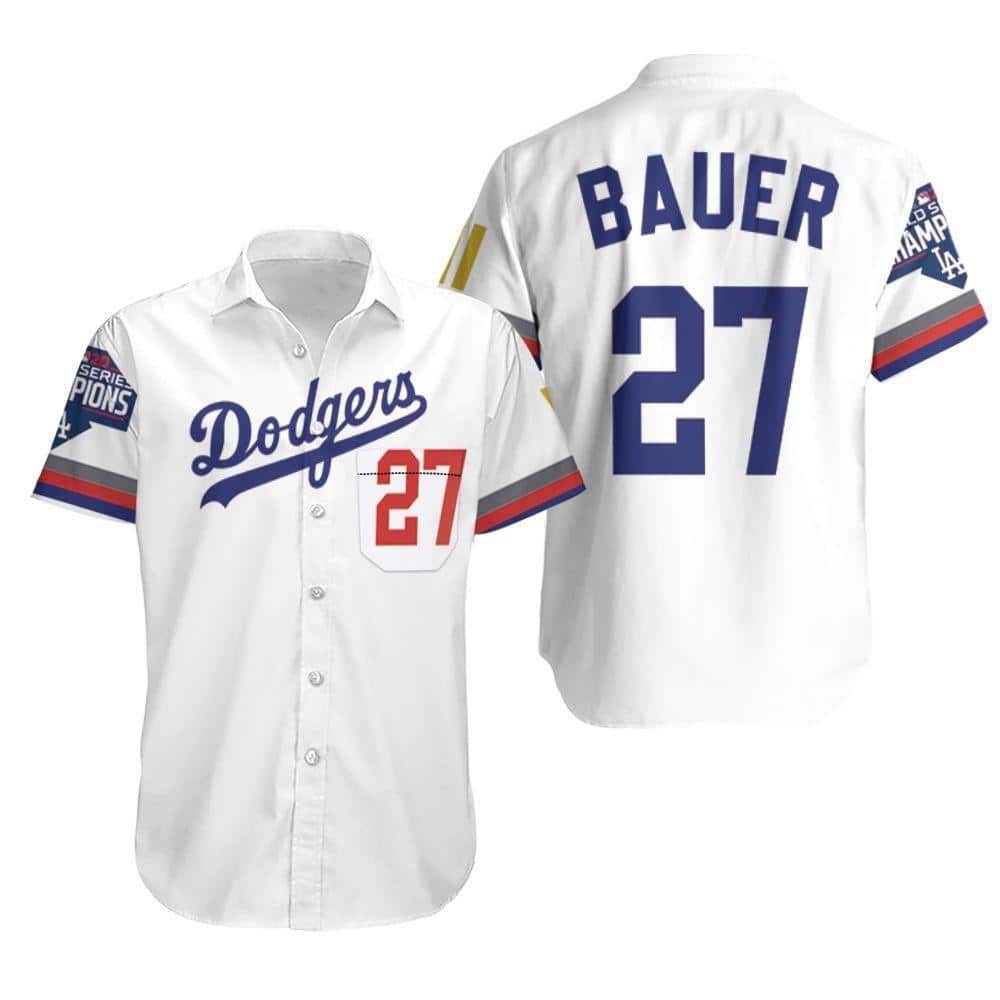 MLB Los Angeles Dodgers Hawaiian Shirt Bauer 27 MLB Los Angeles Dodgers Hawaiian Shirt Bauer 27