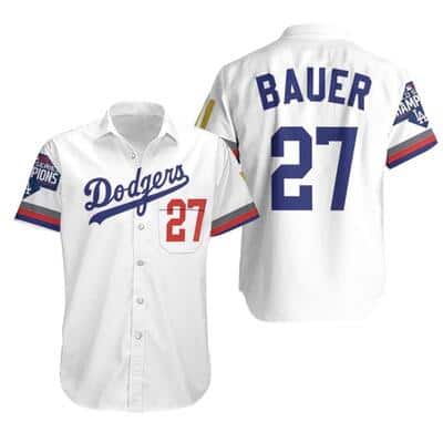 MLB Los Angeles Dodgers Hawaiian Shirt Bauer 27 MLB Los Angeles Dodgers Hawaiian Shirt Bauer 27