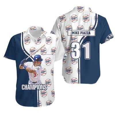 Mike Piazzas Los Angeles Dodgers Hawaiian Shirt Baseball Fans Gift