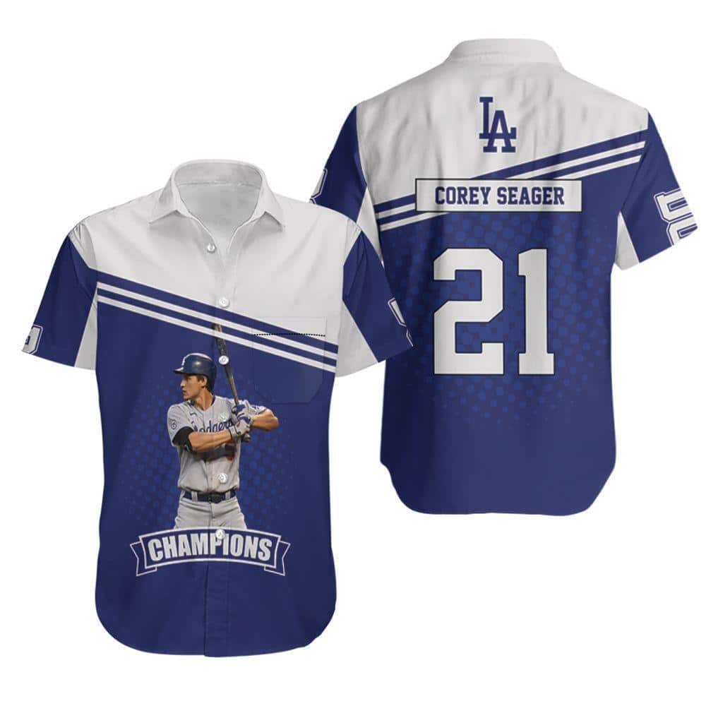 Los Angeles Dodgers Hawaiian Shirt Corey Seager Baseball Fans Gift Los Angeles Dodgers Hawaiian Shirt Corey Seager Baseball Fans Gift