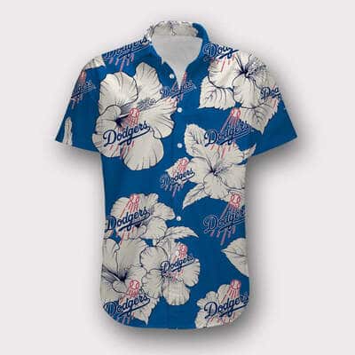 Los Angeles Dodgers Hawaiian Shirt White Hibiscus Flower Beach Vacation Gift Los Angeles Dodgers Hawaiian Shirt White Hibiscus Flower Beach Vacation Gift