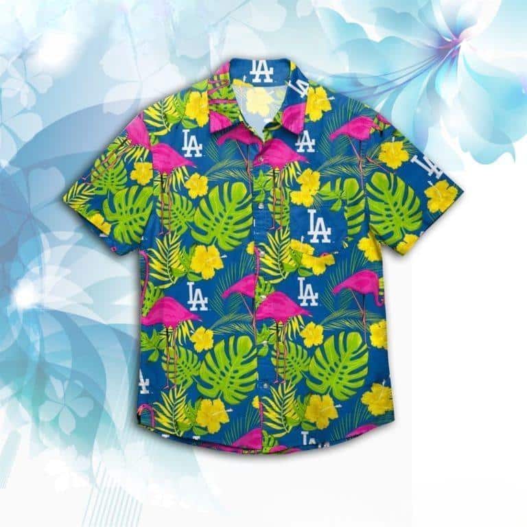 MLB Los Angeles Dodgers Hawaiian Shirt Flamingo Pattern Best Beach Gift MLB Los Angeles Dodgers Hawaiian Shirt Flamingo Pattern Best Beach Gift