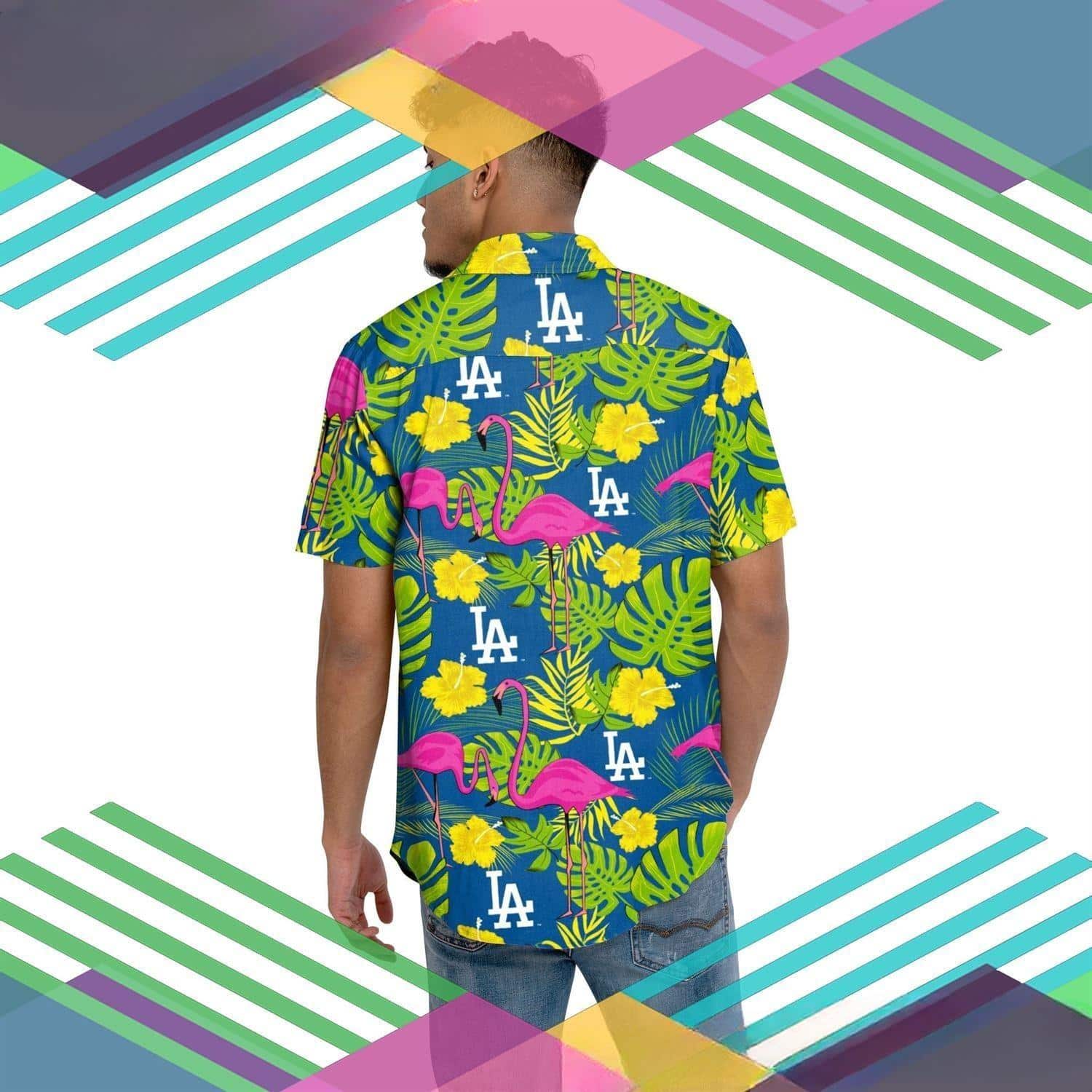 MLB Los Angeles Dodgers Hawaiian Shirt Flamingo Pattern Best Beach Gift MLB Los Angeles Dodgers Hawaiian Shirt Flamingo Pattern Best Beach Gift