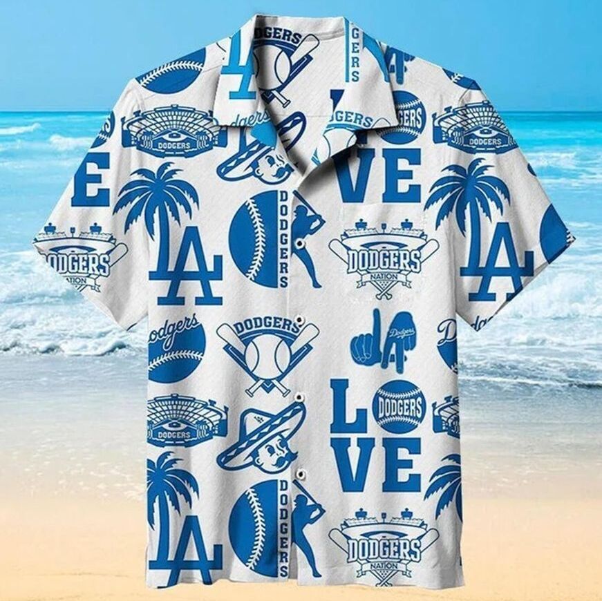 White Aloha Los Angeles Dodgers Hawaiian Shirt Gift For Sport Fans White Aloha Los Angeles Dodgers Hawaiian Shirt Gift For Sport Fans
