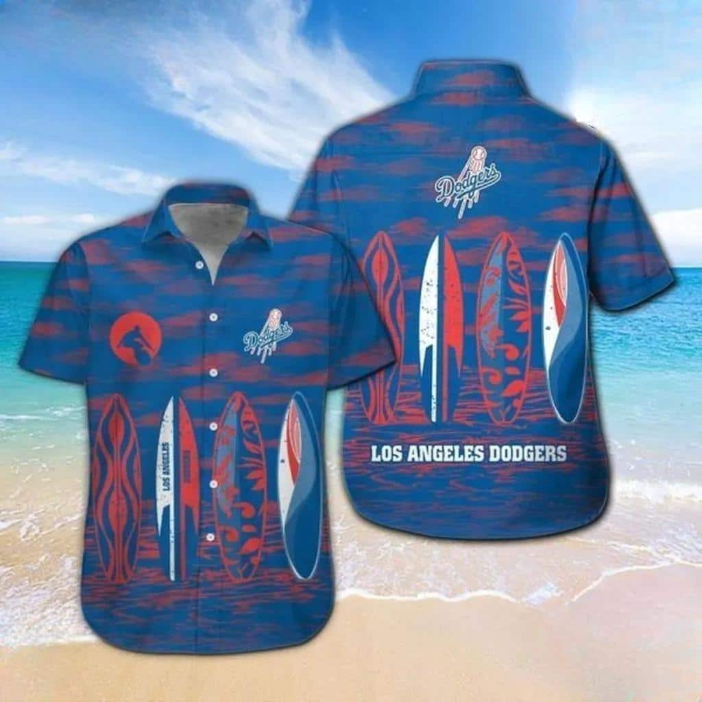 Los Angeles Dodgers Hawaiian Shirt Surfboard Pattern Los Angeles Dodgers Hawaiian Shirt Surfboard Pattern