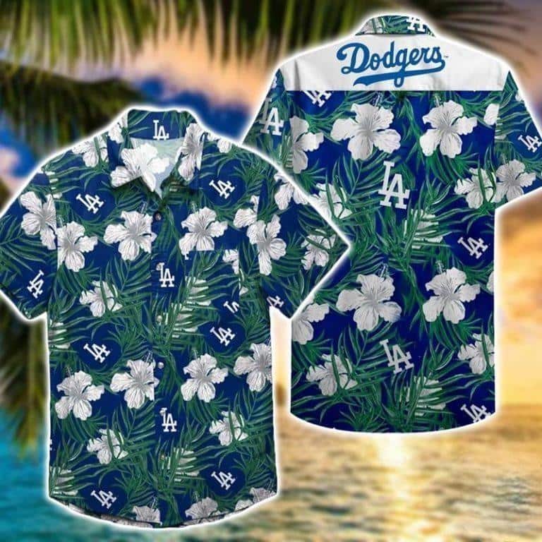 Los Angeles Dodgers Hawaiian Shirt Hibiscus Pattern Practical Beach Gift Los Angeles Dodgers Hawaiian Shirt Hibiscus Pattern Practical Beach Gift