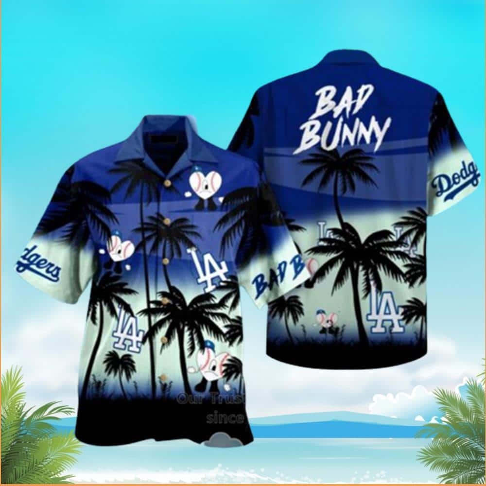 Bad Bunny Los Angeles Dodgers Hawaiian Shirt Best Beach Gift Bad Bunny Los Angeles Dodgers Hawaiian Shirt Best Beach Gift