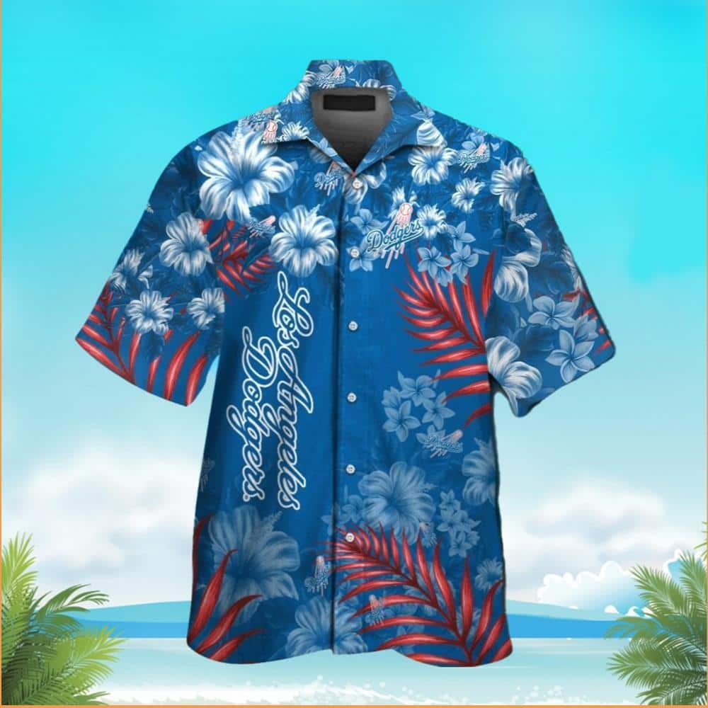 MLB Los Angeles Dodgers Hawaiian Shirt Tropical Pattern Practical Beach Gift MLB Los Angeles Dodgers Hawaiian Shirt Tropical Pattern Practical Beach Gift