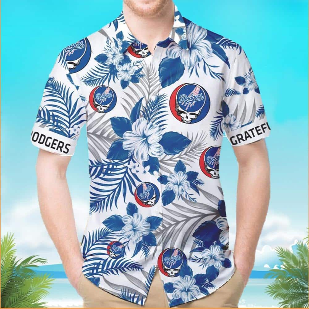 Los Angeles Dodgers Hawaiian Shirt Grateful Dead Beach Gift For Friend Los Angeles Dodgers Hawaiian Shirt Grateful Dead Beach Gift For Friend