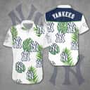 New York Yankees Hawaiian Shirt Palm Trees Pattern On White Theme New York Yankees Hawaiian Shirt Palm Trees Pattern On White Theme