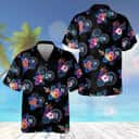 New York Yankees Hawaiian Shirt Tropical Flower Pattern On Dark Theme New York Yankees Hawaiian Shirt Tropical Flower Pattern On Dark Theme