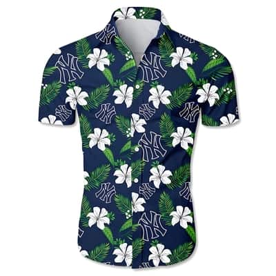 New York Yankees Hawaiian Shirt Tropical Flower Pattern Beach Lovers Gift New York Yankees Hawaiian Shirt Tropical Flower Pattern Beach Lovers Gift