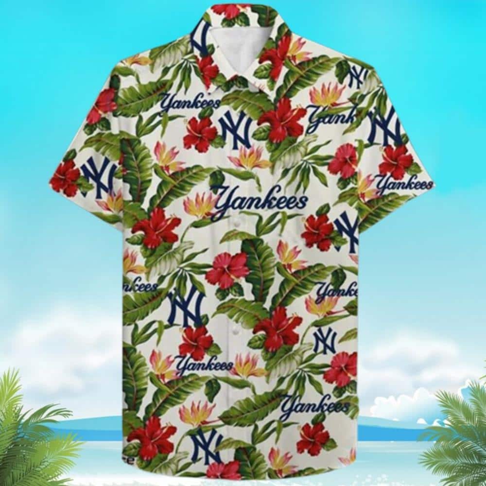 Baseball New York Yankees Hawaiian Shirt Tropical Flower Pattern Beach Lovers Gift Baseball New York Yankees Hawaiian Shirt Tropical Flower Pattern Beach Lovers Gift