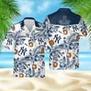 New York Yankees Hawaiian Shirt Tropical Flower Pattern Gift For Beach Trip New York Yankees Hawaiian Shirt Tropical Flower Pattern Gift For Beach Trip