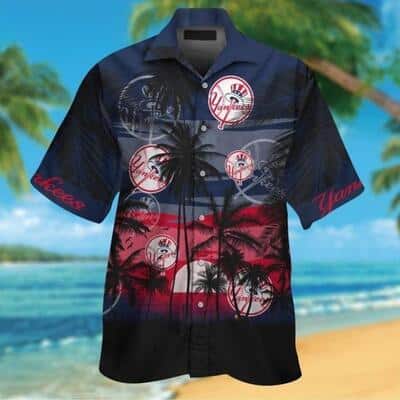 Vintage New York Yankees Hawaiian Shirt Coconut Tree Vintage New York Yankees Hawaiian Shirt Coconut Tree