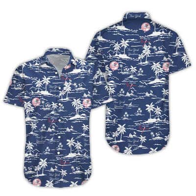 MLB New York Yankees Hawaiian Shirt Beach Pattern Gift For Sport Fans MLB New York Yankees Hawaiian Shirt Beach Pattern Gift For Sport Fans