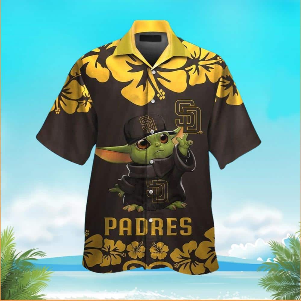 Baby Yoda Star Wars Loves San Diego Padres Hawaiian Shirt Baby Yoda Star Wars Loves San Diego Padres Hawaiian Shirt