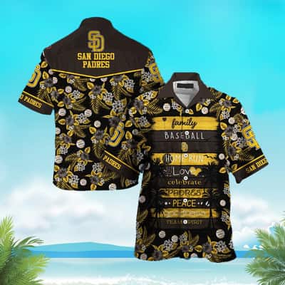 MLB San Diego Padres Hawaiian Shirt Tropical Flower Pattern MLB San Diego Padres Hawaiian Shirt Tropical Flower Pattern
