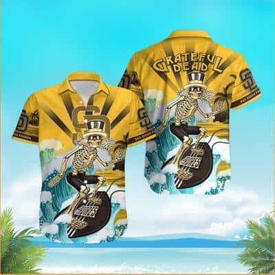MLB San Diego Padres Grateful Dead Hawaiian Shirt Baseball Fans Gift MLB San Diego Padres Grateful Dead Hawaiian Shirt Baseball Fans Gift
