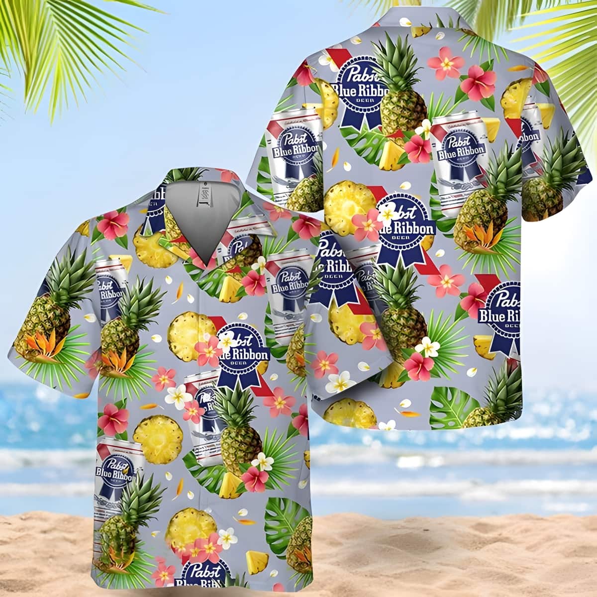Pabst Blue Ribbon Hawaiian Shirt Pineapple Pattern Beach Lovers Gift Pabst Blue Ribbon Hawaiian Shirt Pineapple Pattern Beach Lovers Gift