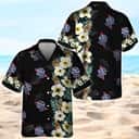 Black Pabst Blue Ribbon Beer Hawaiian Shirt Hibiscus Flower Pattern Black Pabst Blue Ribbon Beer Hawaiian Shirt Hibiscus Flower Pattern