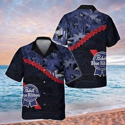 Pabst Blue Ribbon Hawaiian Shirt Palm Tree Blend Polynesian Summer Beach Gift Pabst Blue Ribbon Hawaiian Shirt Palm Tree Blend Polynesian Summer Beach Gift