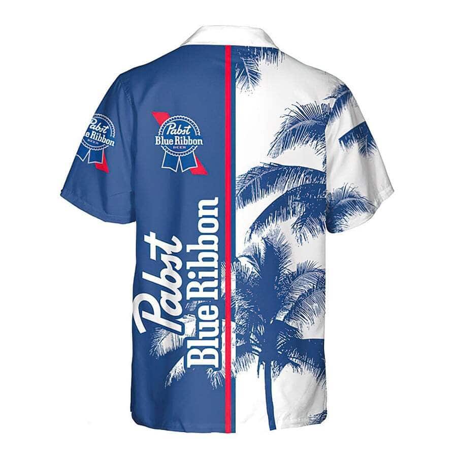 Pabst Blue Ribbon Beer Hawaiian Shirt Tropical Coconut Trees Pabst Blue Ribbon Beer Hawaiian Shirt Tropical Coconut Trees